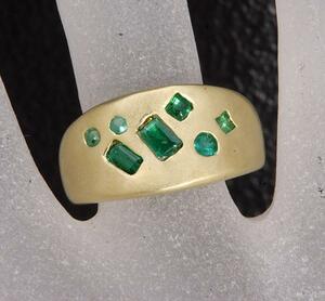 { pawnshop exhibition }K18* natural emerald 0.48ct. piece ..te The Yinling g*k-3409