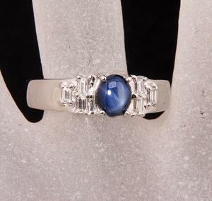 { pawnshop exhibition }Pt850* fine quality natural Star sapphire 0.98ct ring *k-3572