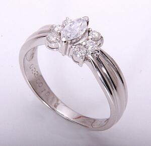 《質屋出品》Pt850★天然ダイアモンド0.22ct+0.19ctリング★C-4373