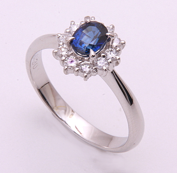 質屋出品》Pt900☆天然サファイア1.00ct+ダイアモンドリング☆C-4575 ...