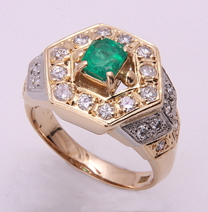 { pawnshop exhibition }k18* natural emerald + diamond te The Yinling g*C-4488