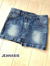 美品★JEANASISジーナシス★デニムミニスカートM★ダメージ加工_画像2