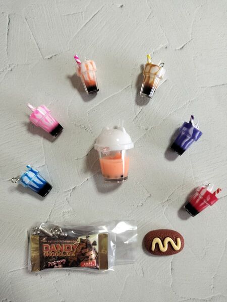 チャーム タピオカ ソフトクリーム チョコレート デコパーツ ピアス イヤリング ドリンク アクセサリー キーホルダー 未使用