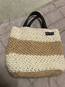 手編み バッグ トート ベージュ 値下げ! ハンドメイド