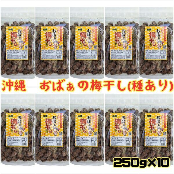 【沖縄 おばぁの梅干し 種あり 250g×10】乾燥 干し梅 お土産 梅菓子 クエン酸