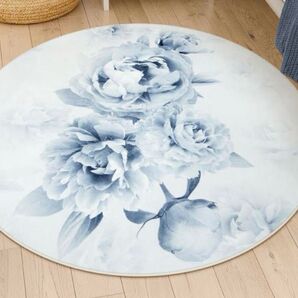 円形ラグ 150cm 1.5畳 花柄 ラグ 絨毯 カーペット 円形