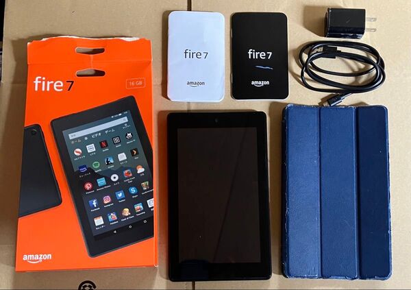 Amazon fire7 第9世代 2019年モデル 16GB ブラック 7インチディスプレイ 付属品完備 カバー付 タブレット
