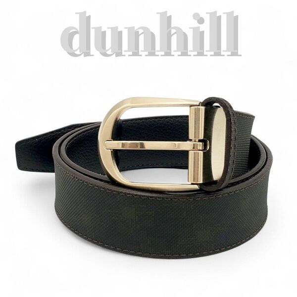 dunhill ダンヒル ベルト メンズ 総柄 PVC レザー ビジネス