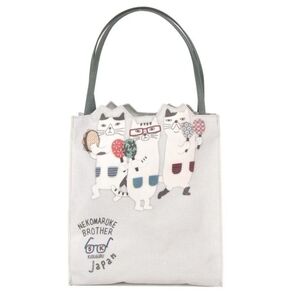 特価★ビニールトートバッグ クスグル サブバッグ 猫 ネコ ネコまるけ ネコザワ かわいい ネコザワ ミニバッグ スクエアトート