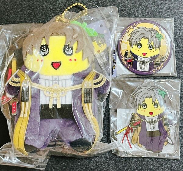 【未開封】ふなっしー×刀剣乱舞ONLINE へし切長谷部 缶バッジ アクリルキーホルダー ぬいぐるみマスコット