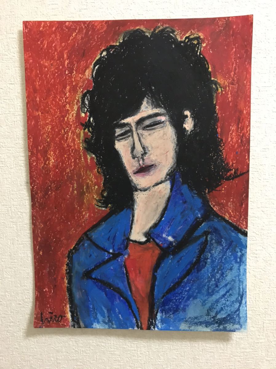 Painter hiro C original worries, artwork, painting, pastel painting, crayon drawing