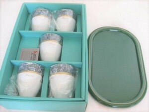 ★未使用 新品 山本寛斎 フリーカップセット トレー付 食器 珈琲 コーヒー カップ KANSAI セット 洋食器 カップ＆ソーサー ファッション