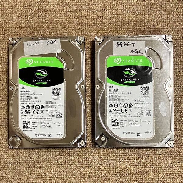 Seagate BarraCuda 1GB ST1000DM010 2台 同時期 同FW