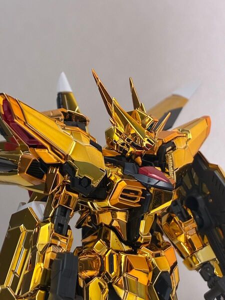 ★素組み完成品★RGアカツキガンダム★左肩後ろ若干破損の為ジャンクです。 ガンプラ プラモデル メッキ