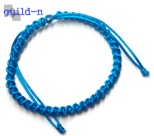 guild-n * marine blue blue satin narrow twist mi sun ga anklet bracele arm for foot men's lady's size order possible 