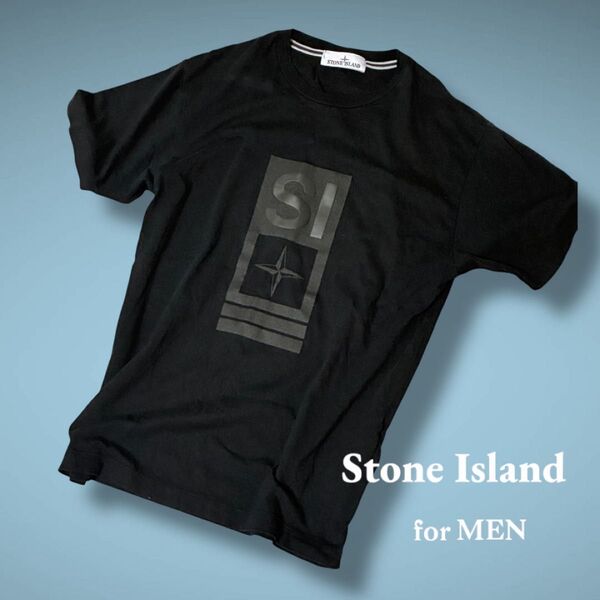 STONE ISLAND ストーンアイランド 両面ロゴ Tシャツ S ブラック
