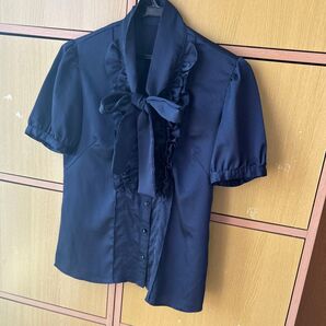 pattern ブラウス 半袖 ネイビー