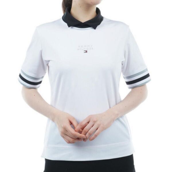 ゴルフウェア 春夏 秋 レディース 女性 トップス シャツ 半袖 Tシャツ ポロシャツ UV ロゴ ハイネック モックネック 速乾