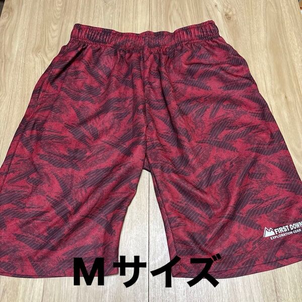 海パン FIRST DOWN ハーフパンツ メンズ レッド系 Mサイズ