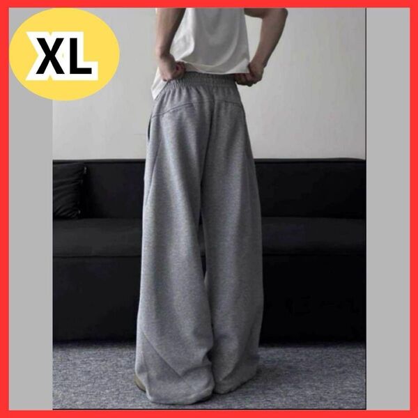 スウェットパンツ ワイドパンツ XL テック 韓国 Y2K 黒 男女兼用 ユニセックス 春夏秋冬対応 ジャージ