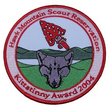VE69 Hawk Mountain Scout Reservation Kittatinny Award 2004 丸形 ワッペン パッチ アメリカ 米国 USA 輸入雑貨 動物 アニマル 刺繍_画像1