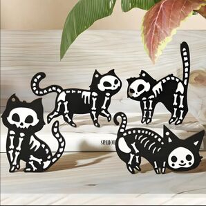 シリコンモールド スケルトンキャット 猫 骨 骸骨 ハロウィン