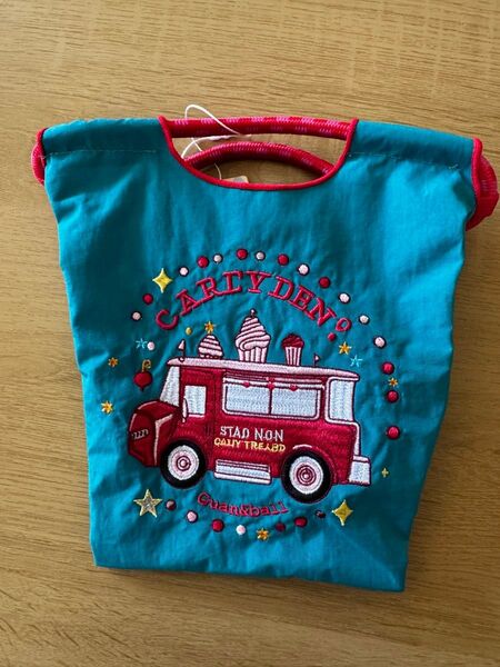 D.KELLY 刺繍 クルマ エコバッグ Sサイズ ショルダーバッグ エコバッグ トートバッグ