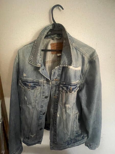 AMERICAN EAGLE デニムジャケット ダメージ加工 ライトブルー