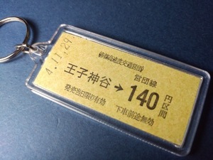 ◎【本物の硬券キーホルダー】王子神谷→１４０円（営団地下鉄・南北線／南北線開業一周年記念））＃２５１１