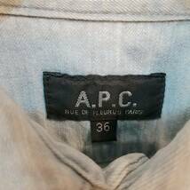 アーペーセー A.P.C. 半袖 デニム シャツ 日本製 インディゴ サイズ36 02G2603_画像6