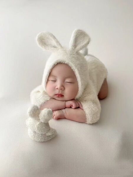 ベビー☆ニューボーンフォト うさぎ 新生児 ホワイト
