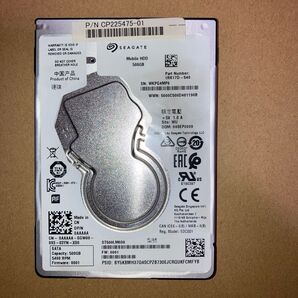 Seagate HDD 500GB SATA 3 正常判定 7mm 2.5インチ 1177回 5214時間
