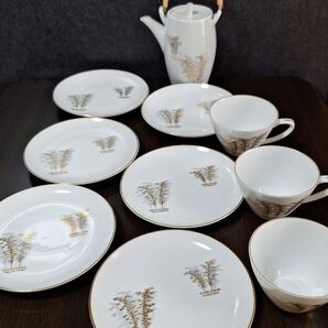 【ヴィンテージ】深川製磁 ティーカップセット稀少価値 年代物 竹林 金彩