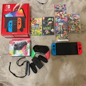 任天堂SwitchEL版コントローラーカセット付き!写真に載せ忘れてますが充電器も付いてます!