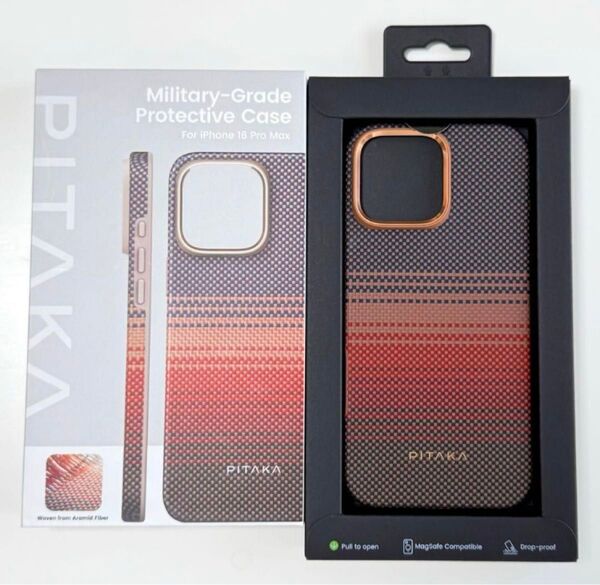 PITAKA iPhone 16 Pro Max用 軍用グレード保護ケース