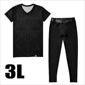サムライムーブギア 半袖上下セット 黒3L リライブシャツ+αの機能 パワーアップ コンプレッションウェア