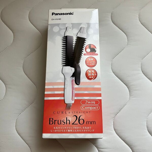 パナソニック EH-HV40 W コンパクト ブラシ ヘアアイロン Brush 26mm 2way カール&ストレート