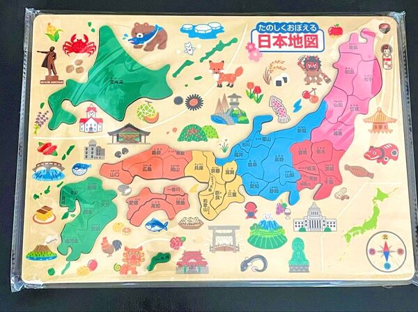 新品★日本地図パズル 木製 知育 指先あそび モンテッソリー 指先遊び 木のおもちゃ ジグソーパズル
