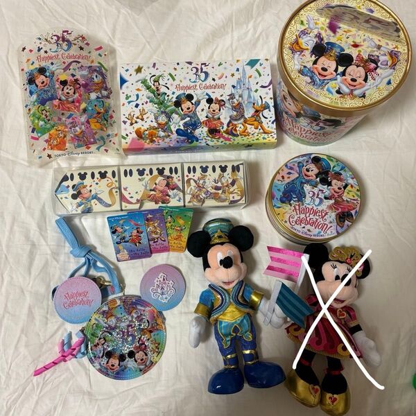 ディズニーランド 35周年 ぬいぐるみ パスケース リゾラ 箱 空き缶 ミッキー ミニー グッズ ディズニー