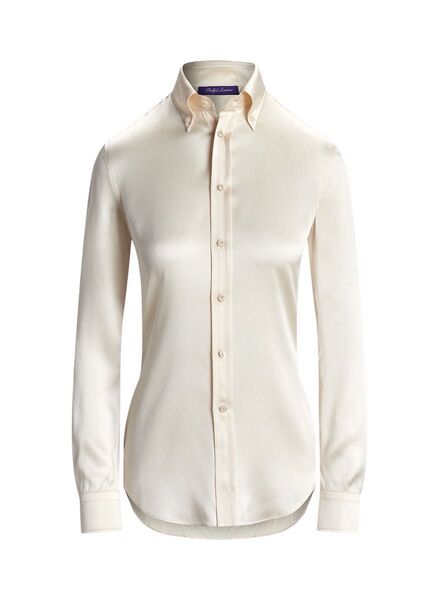 【未使用】パープルレーベル【希少タグ 】ラルフローレン シルク シャルムーズ シャツ Ralph Lauren