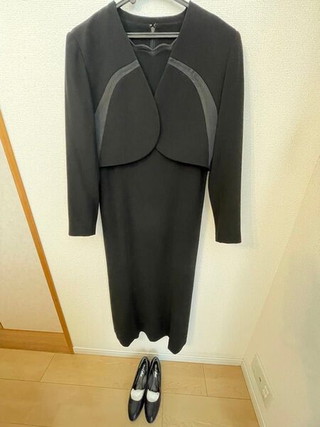 フォーマル ワンピース パンプス 冠婚葬祭 喪服 ブラックフォーマル