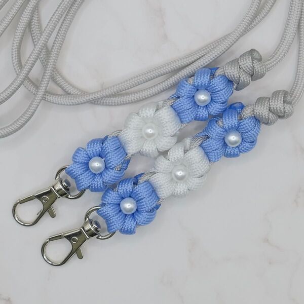 ハンドメイド ストラップ スマホ ショルダー パラコード 花x6 SH164