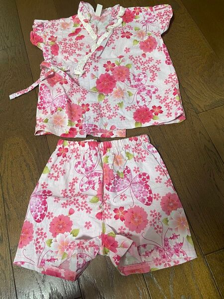 女の子 キッズ お祭り 甚平 浴衣 80