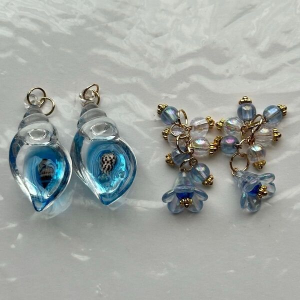 (A041)チャームセット ハンドメイド ピアス フックピアス イヤリング クリップイヤリング ヘアゴム ヘアピン アクセサリー