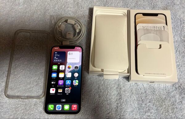 【Apple】iPhone12 128GB ホワイト ソフトバンク版SIMフリー バッテリー最大容量84% 元箱・付属品あり。