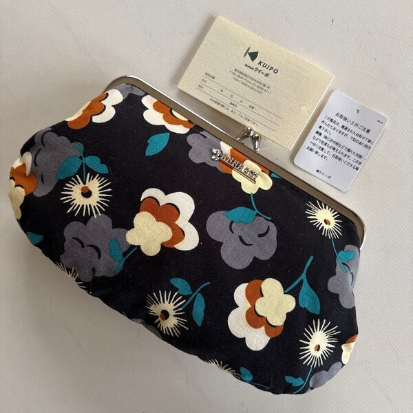 新品【ANNA SUI】アナスイ★★フラワープリント がま口ポーチ 黒