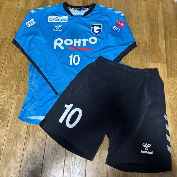 ガンバ大阪 支給品 選手支給 上下セット M-L hummel ブルー 長袖ジャージ