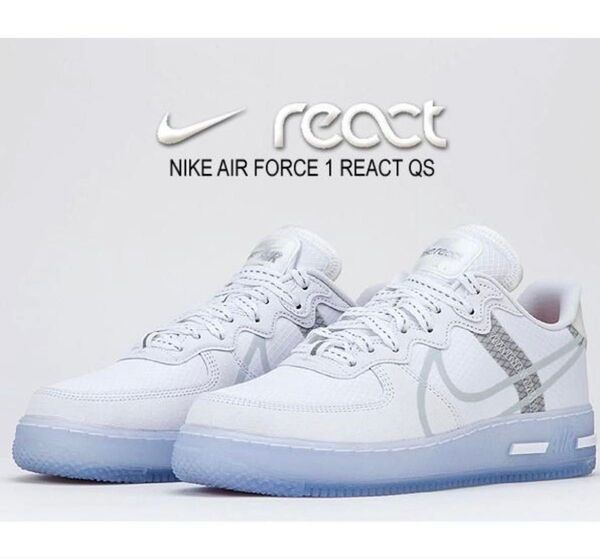 ナイキ スニーカー エアフォース 1 リアクト NIKE AIR FORCE 1 REACT QS white AF1 ホワイト