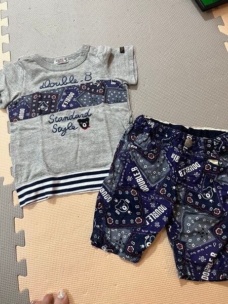 ダブルビー ミキハウス ビーくん ペイズリー セット Tシャツ パンツ セット