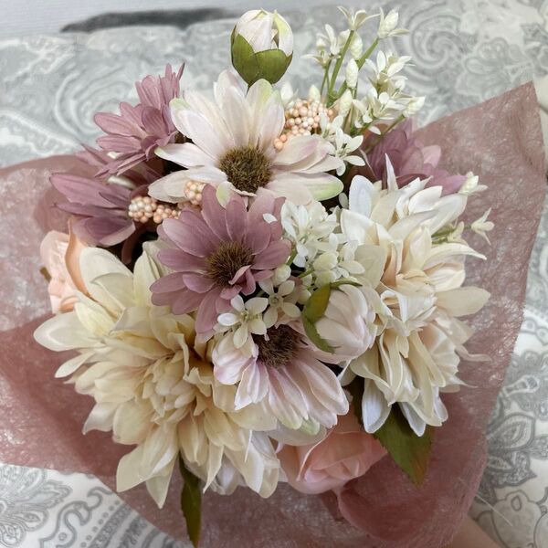 ブーケ プリザーブドフラワー コサージュ かすみ草 ハンドメイド 花材セット アジサイ ラグラス 花材詰め合わせ 造花